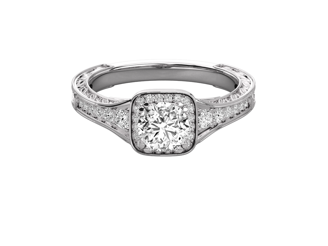 9K GOLD SOLITAIRE ROUND DIAMOND LADIES BRILLIANT RING.
