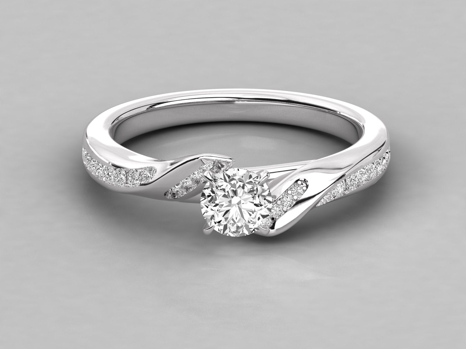 10K GOLD SOLITAIRE LAB GROWN DIAMOND LADIES  RING.