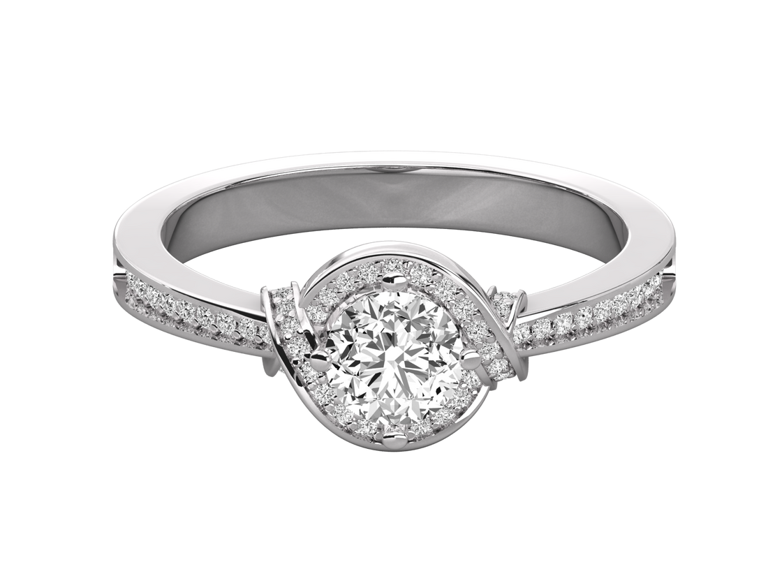 9K GOLD SOLITAIRE DIAMOND LADIES  RING.