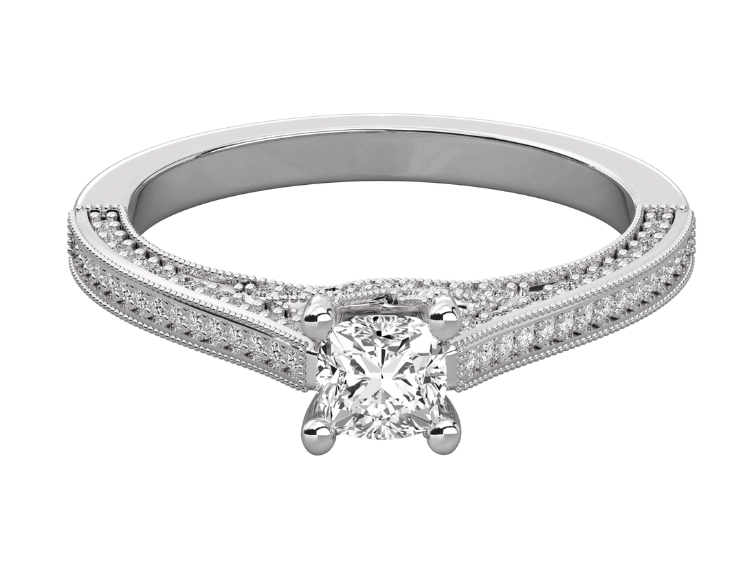 10K GOLD SOLITAIRE LAB GROWN DIAMOND LADIES  RING.