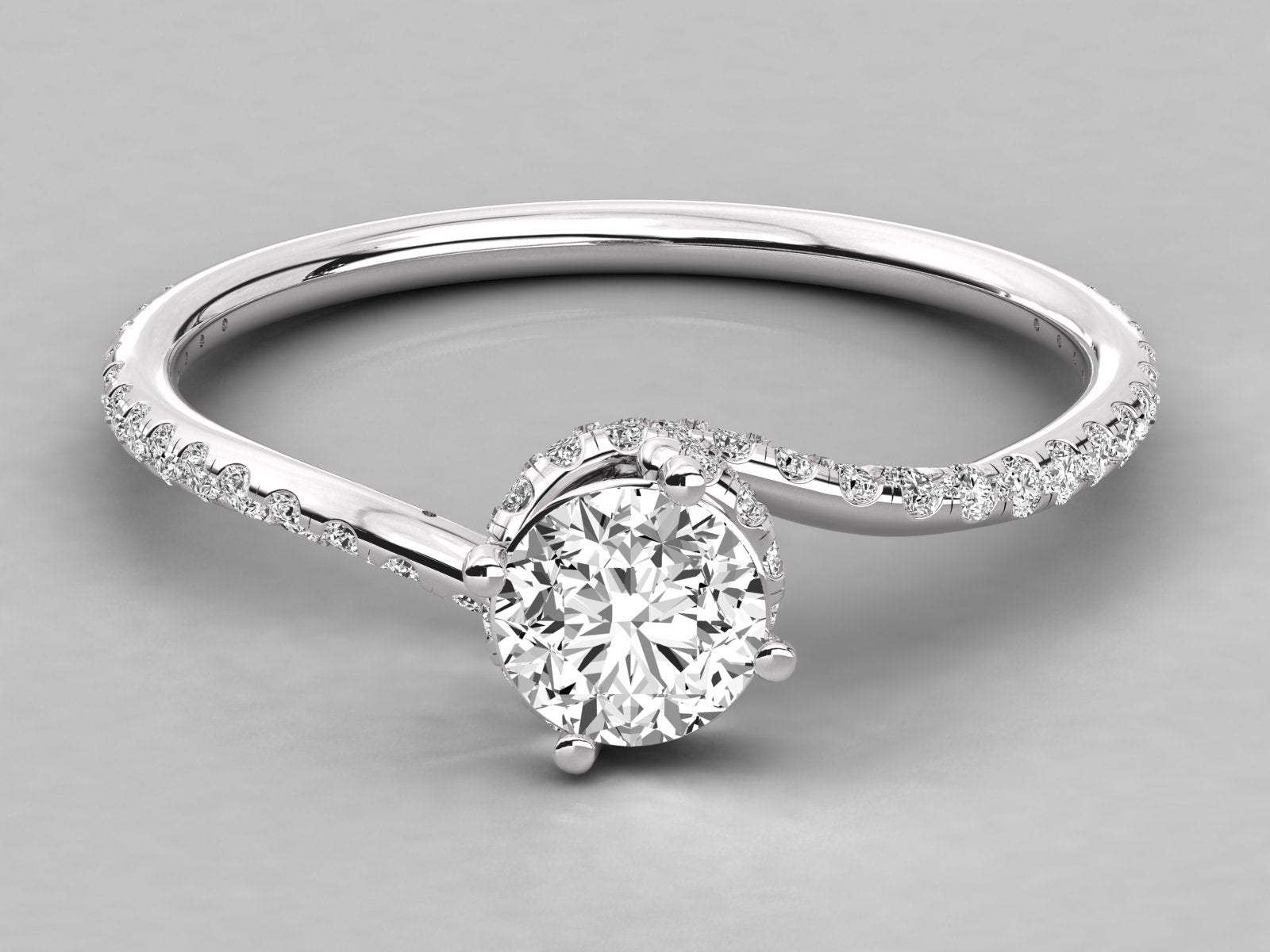 10K GOLD SOLITAIRE LAB GROWN DIAMOND LADIES  RING.