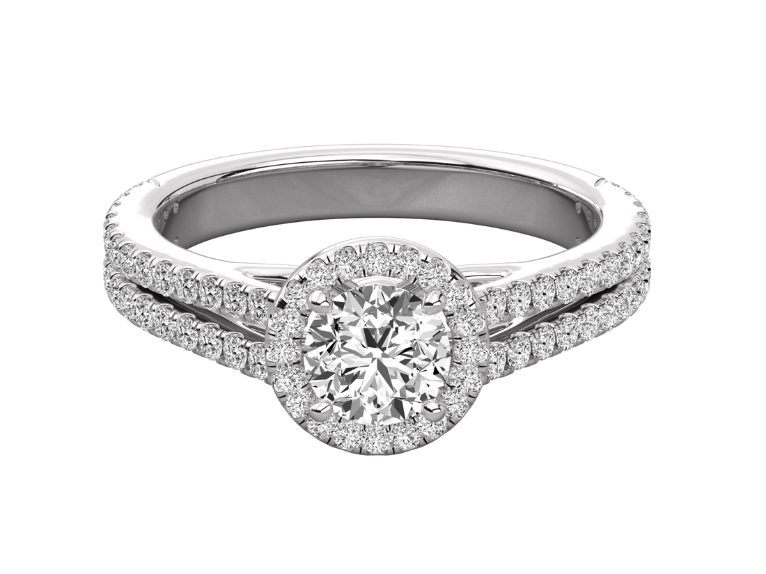 9K GOLD SOLITAIRE LAB GROWN DIAMOND LADIES  RING.