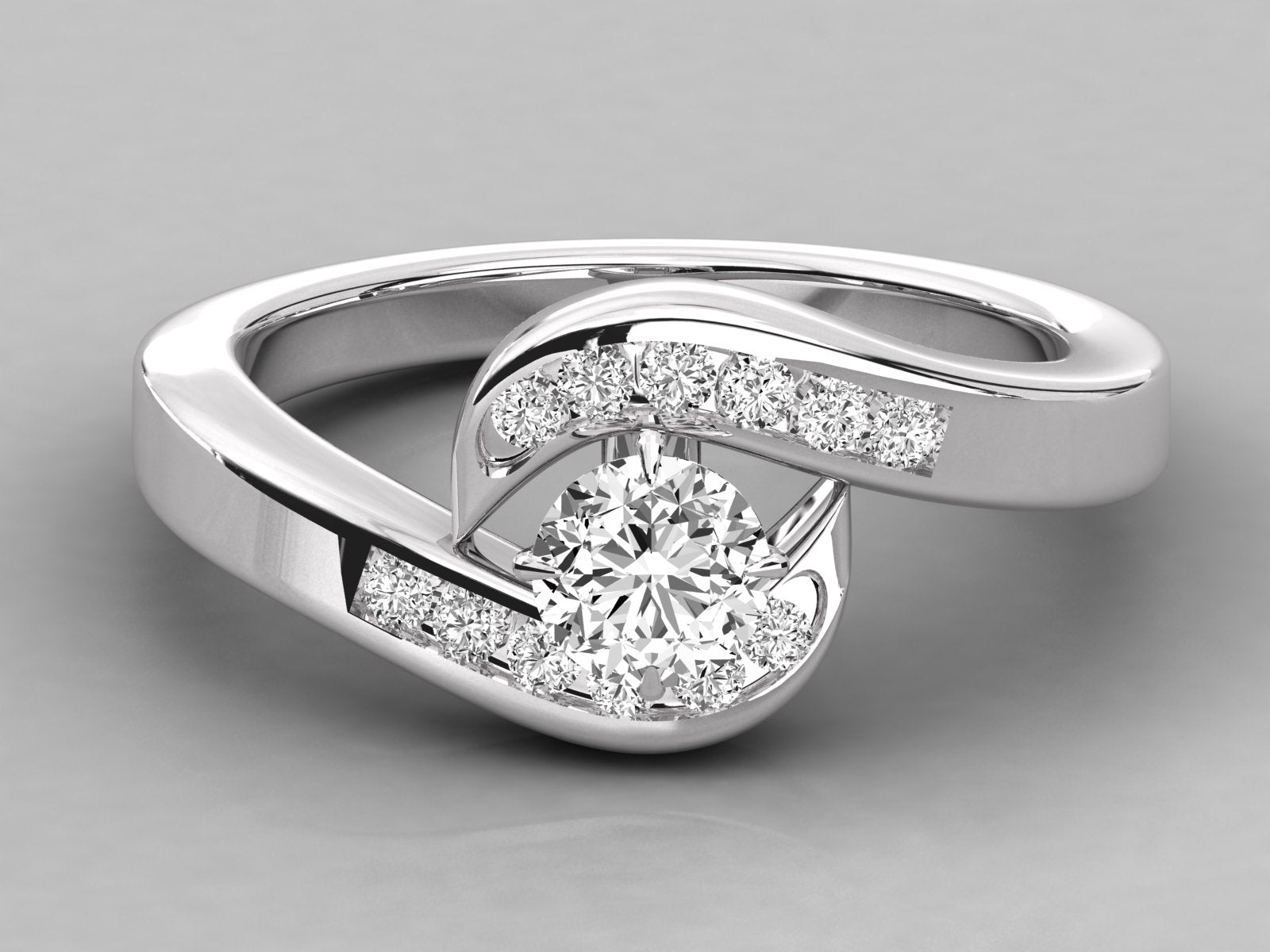 10K GOLD SOLITAIRE  LAB GROWN DIAMOND LADIES RING.