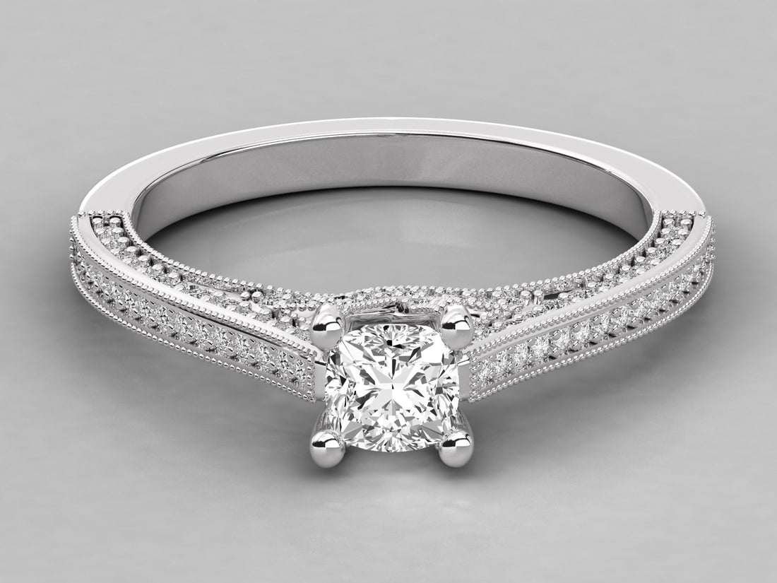 10K GOLD SOLITAIRE LAB GROWN DIAMOND LADIES  RING.