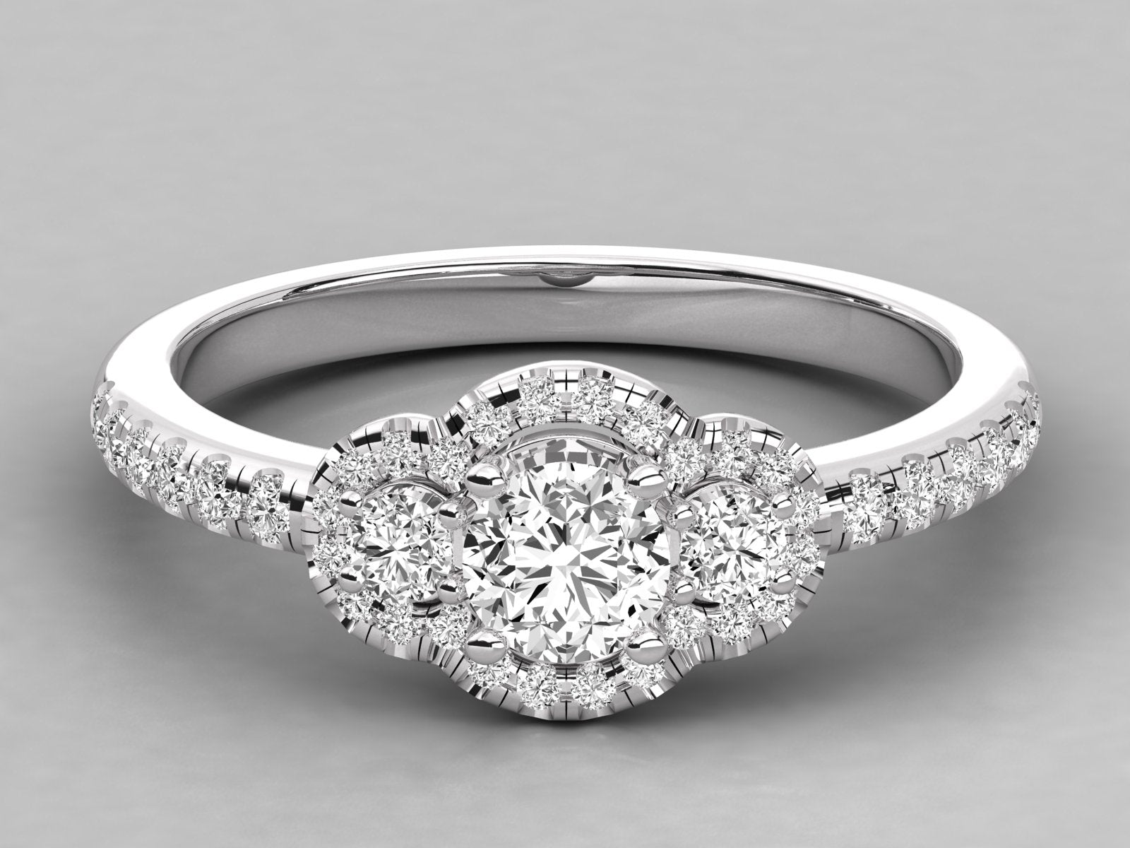 9K GOLD SOLITAIRE  LAB GROWN DIAMOND LADIES RING.