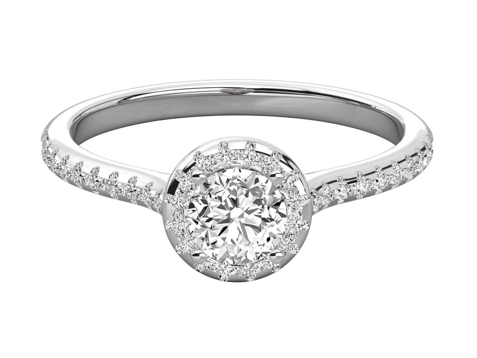 9K GOLD SOLITAIRE ROUND DIAMOND LADIES BRILLIANT RING.