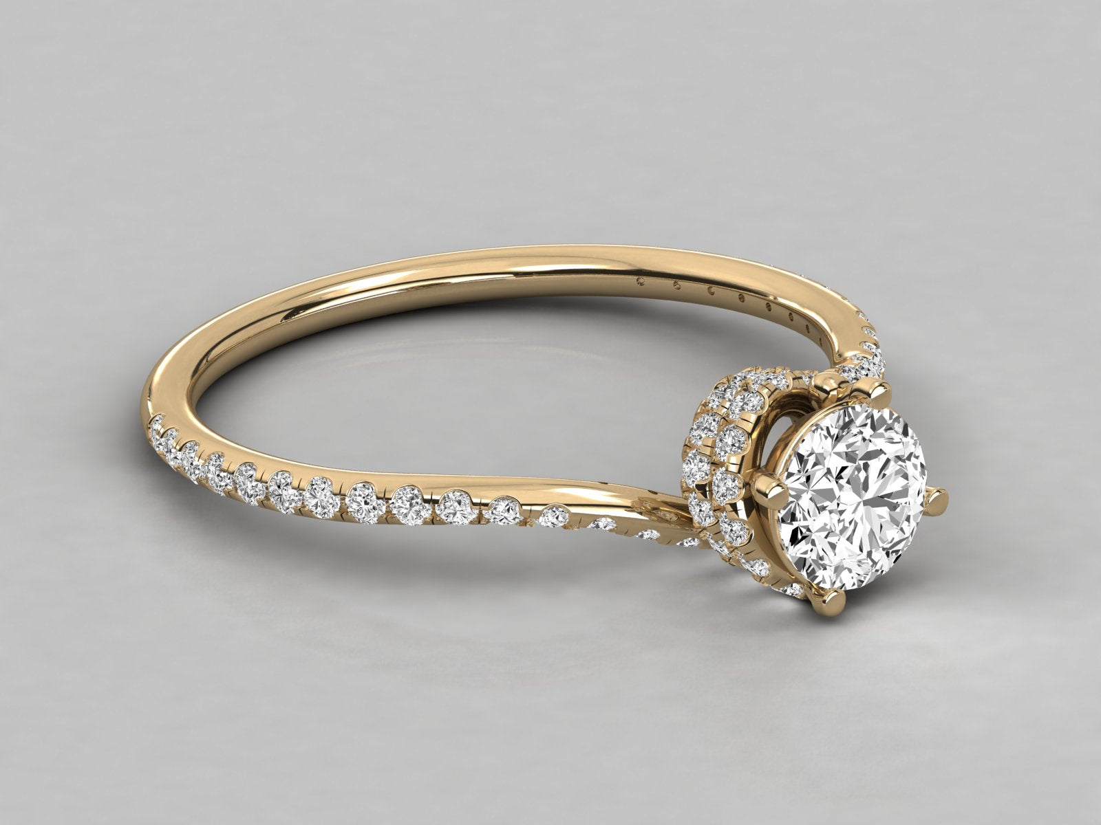 10K GOLD SOLITAIRE LAB GROWN DIAMOND LADIES  RING.