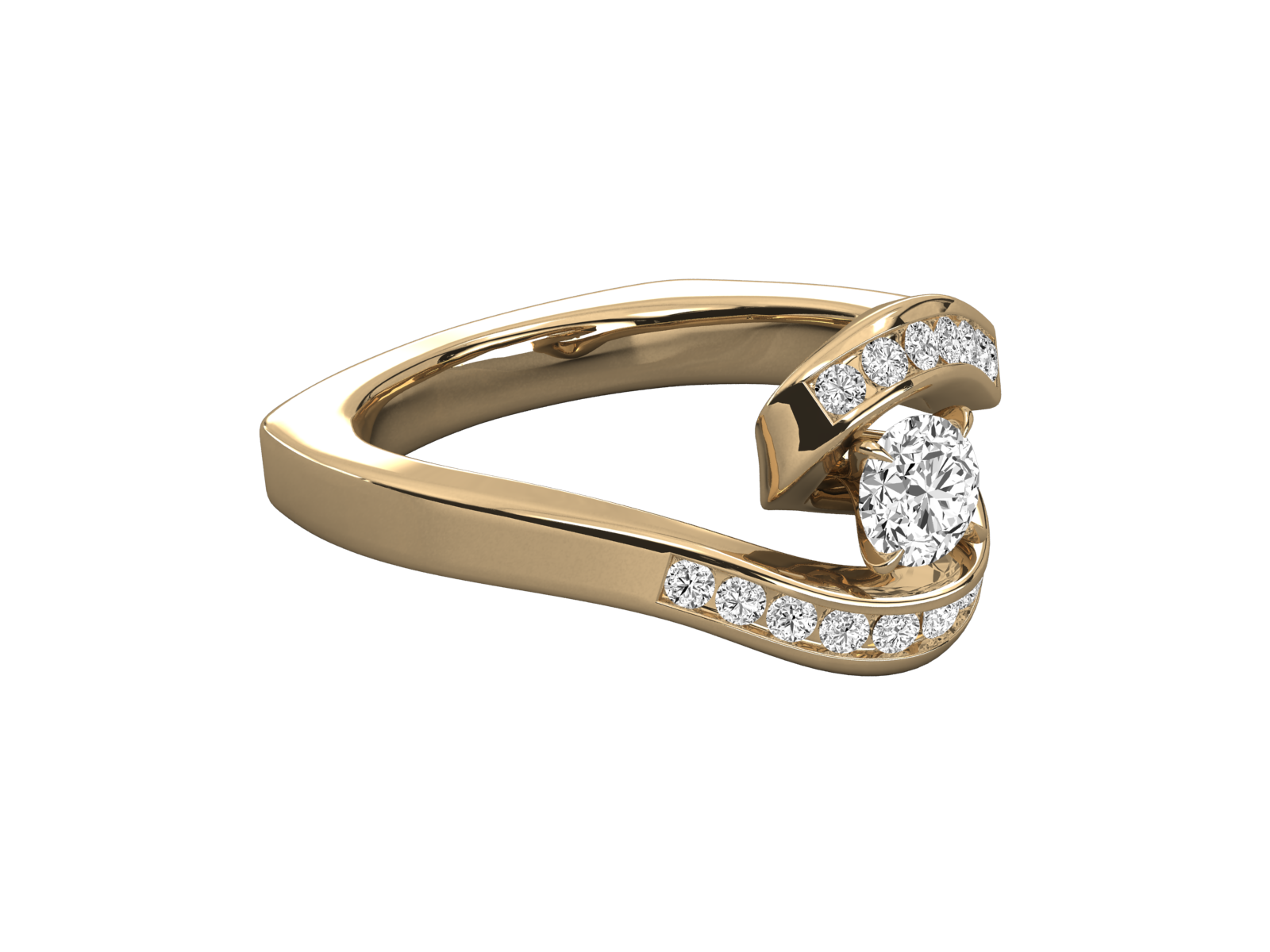 10K GOLD SOLITAIRE  LAB GROWN DIAMOND LADIES  RING.