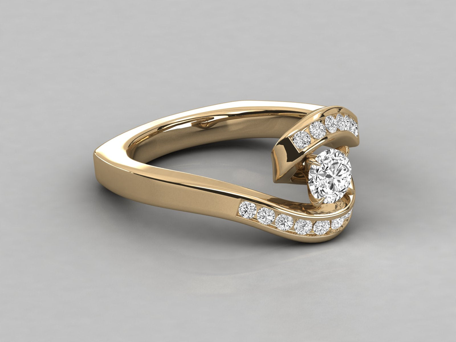 10K GOLD SOLITAIRE  LAB GROWN DIAMOND LADIES  RING.