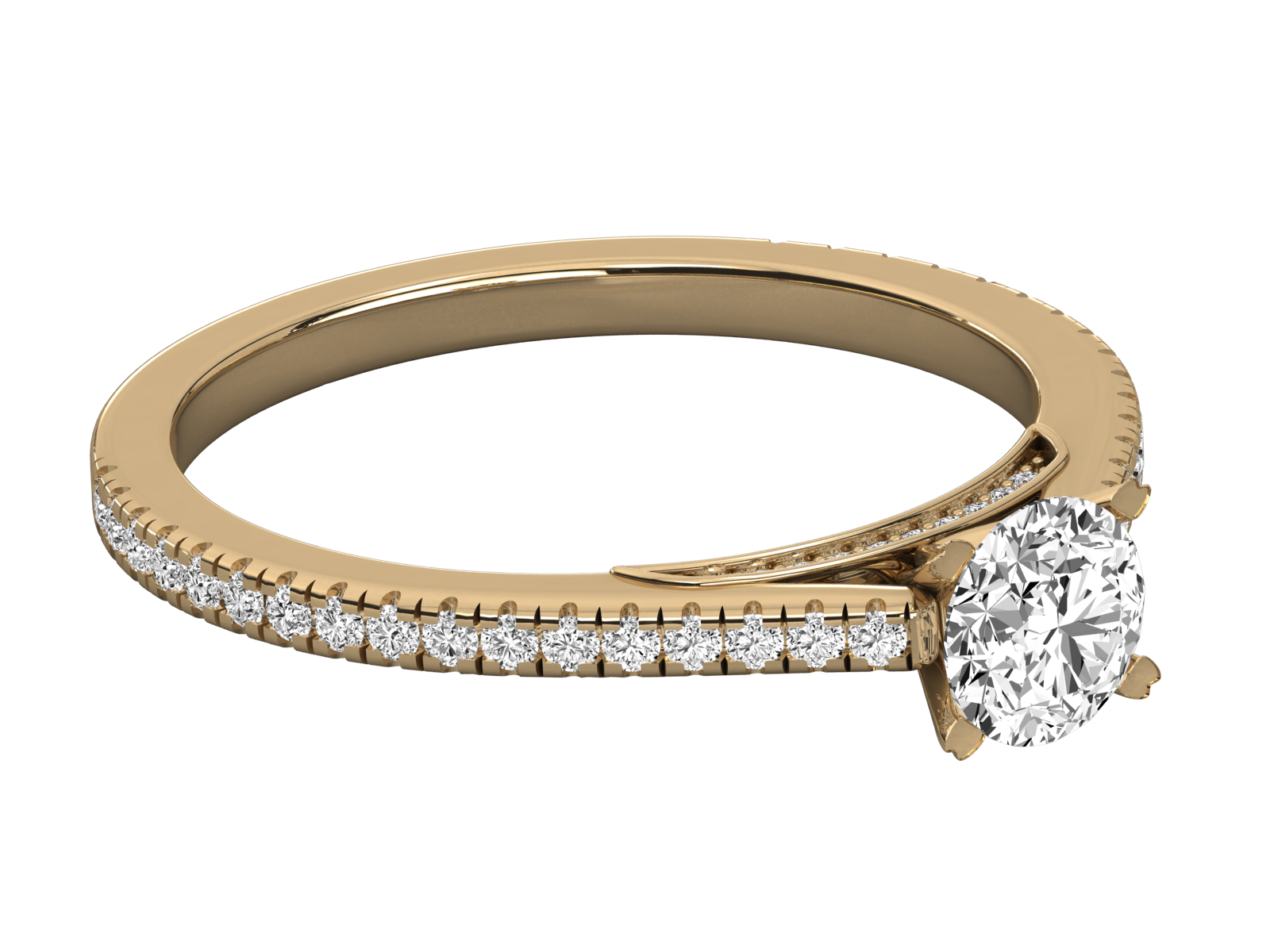 10K GOLD SOLITAIRE LAB GROWN DIAMOND LADIES RING.