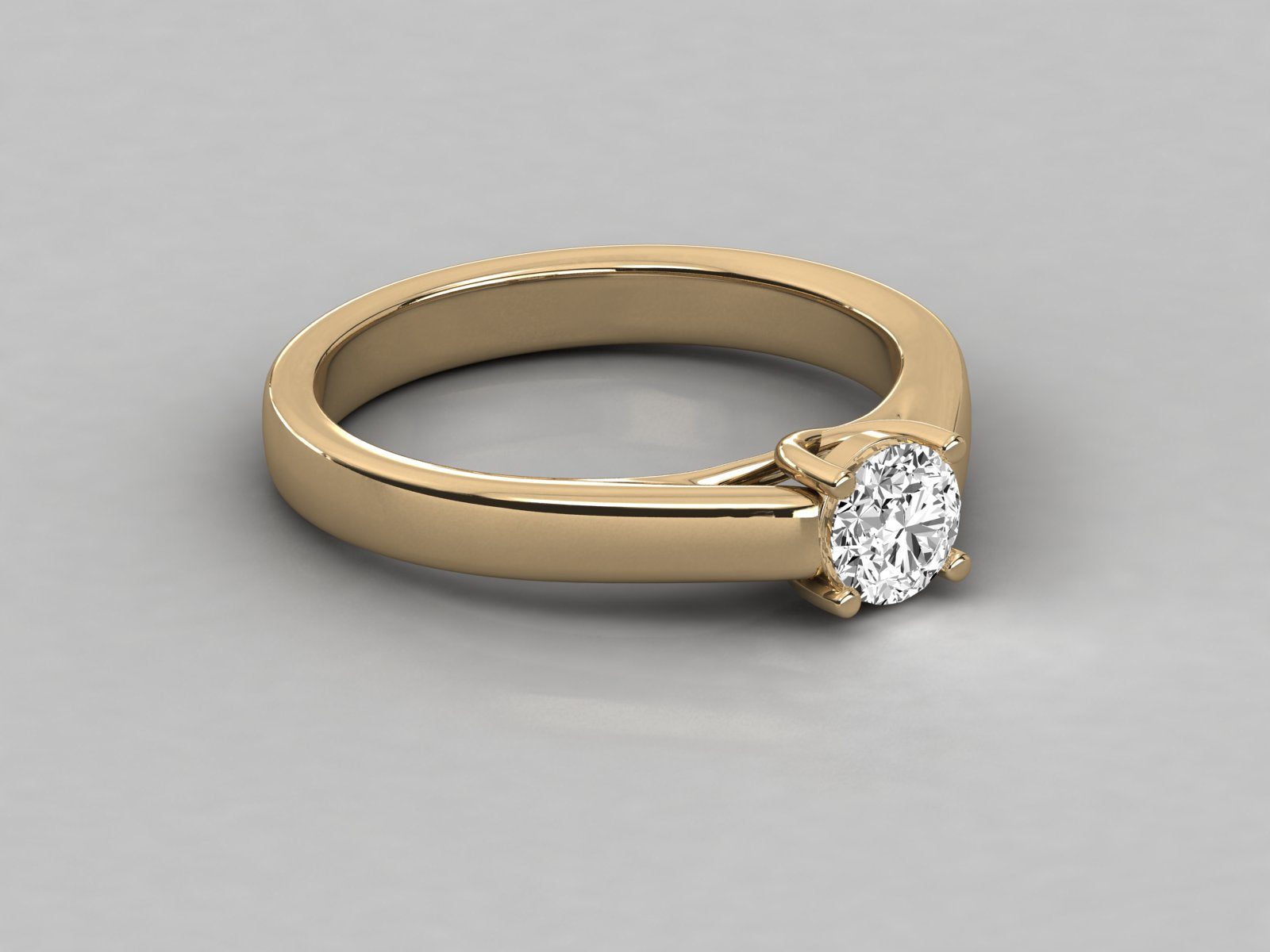 10K GOLD SOLITAIRE DIAMOND  BRILLIANT RING.