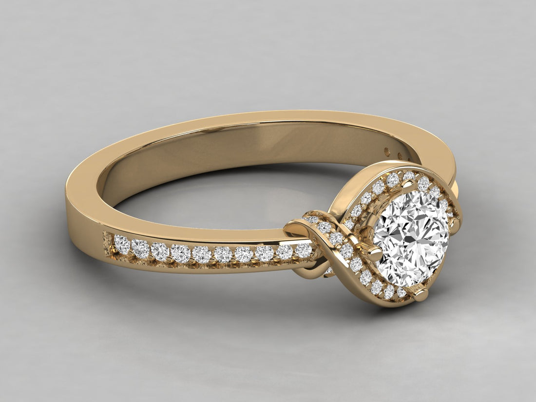 9K GOLD SOLITAIRE DIAMOND LADIES  RING.