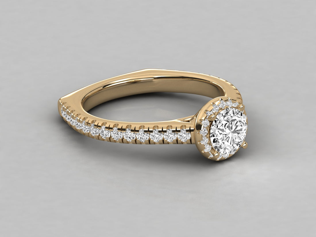 14K GOLD SOLITAIRE  DIAMOND LADIES BRILLIANT RING.