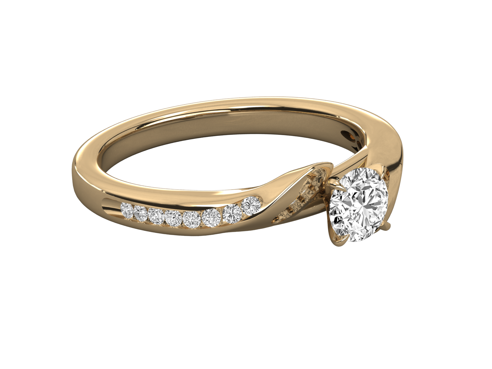 10K GOLD SOLITAIRE LAB GROWN DIAMOND LADIES  RING.