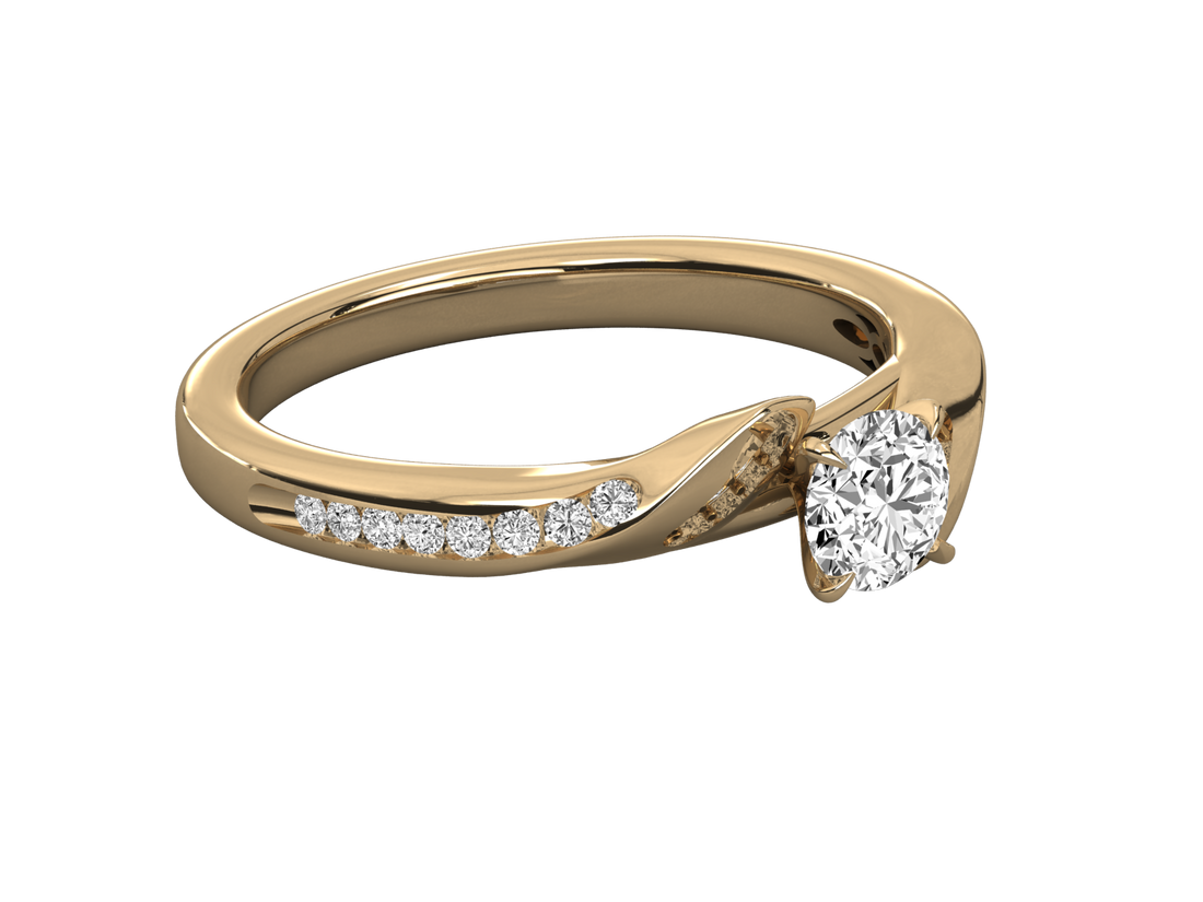 10K GOLD SOLITAIRE LAB GROWN DIAMOND LADIES  RING.