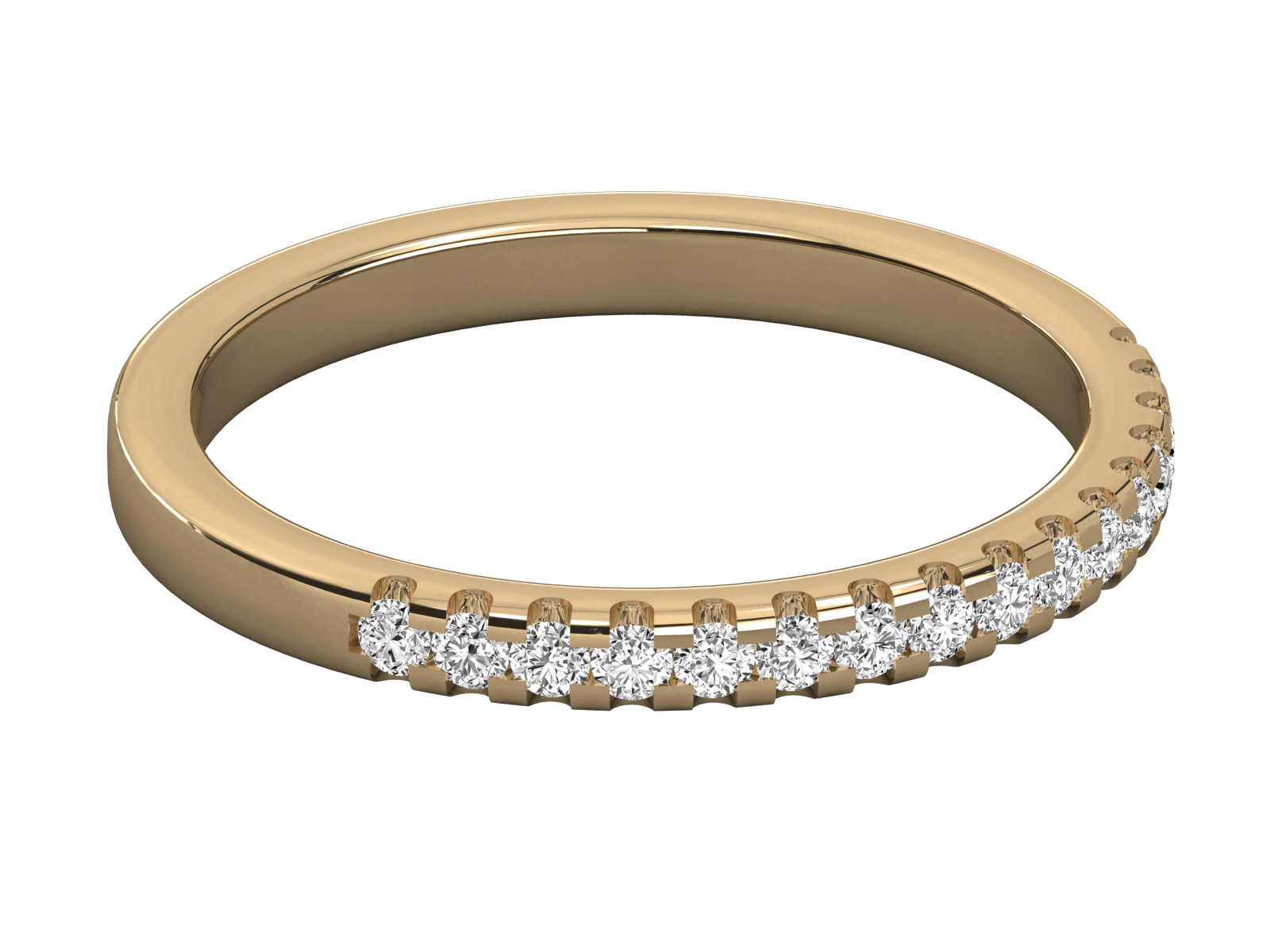 10K GOLD  LAB GROWN DIAMOND LADIES BAND RING.