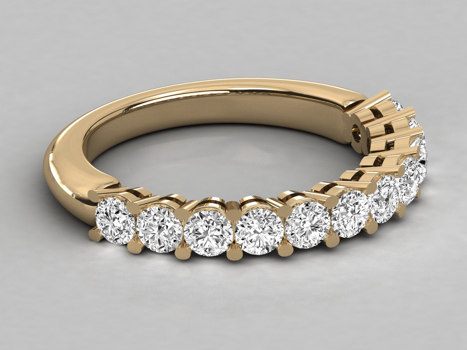 10K GOLD  LAB GROWN DIAMOND LADIES BAND RING.