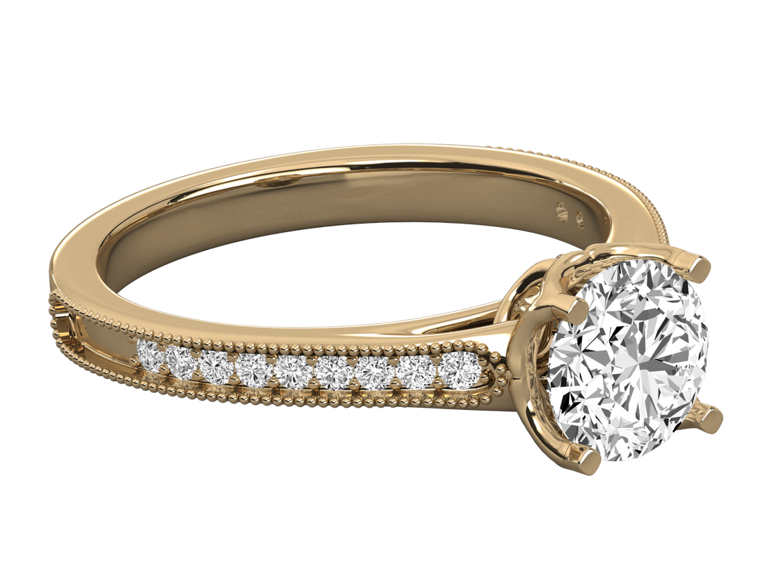 10K GOLD SOLITAIRE  LAB GROWN DIAMOND LADIES  RING.