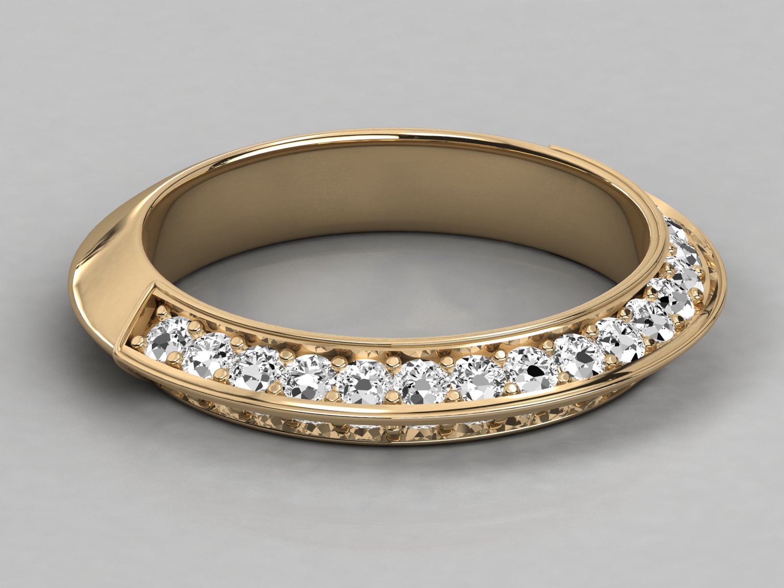 10K GOLD  LAB GROWN DIAMOND LADIES BAND RING.