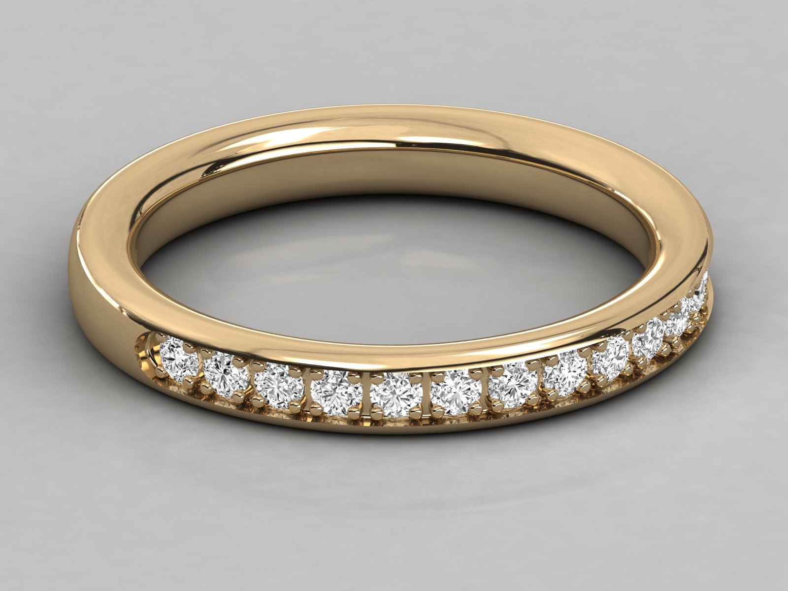 10K GOLD  LAB GROWN DIAMOND LADIES BAND RING.