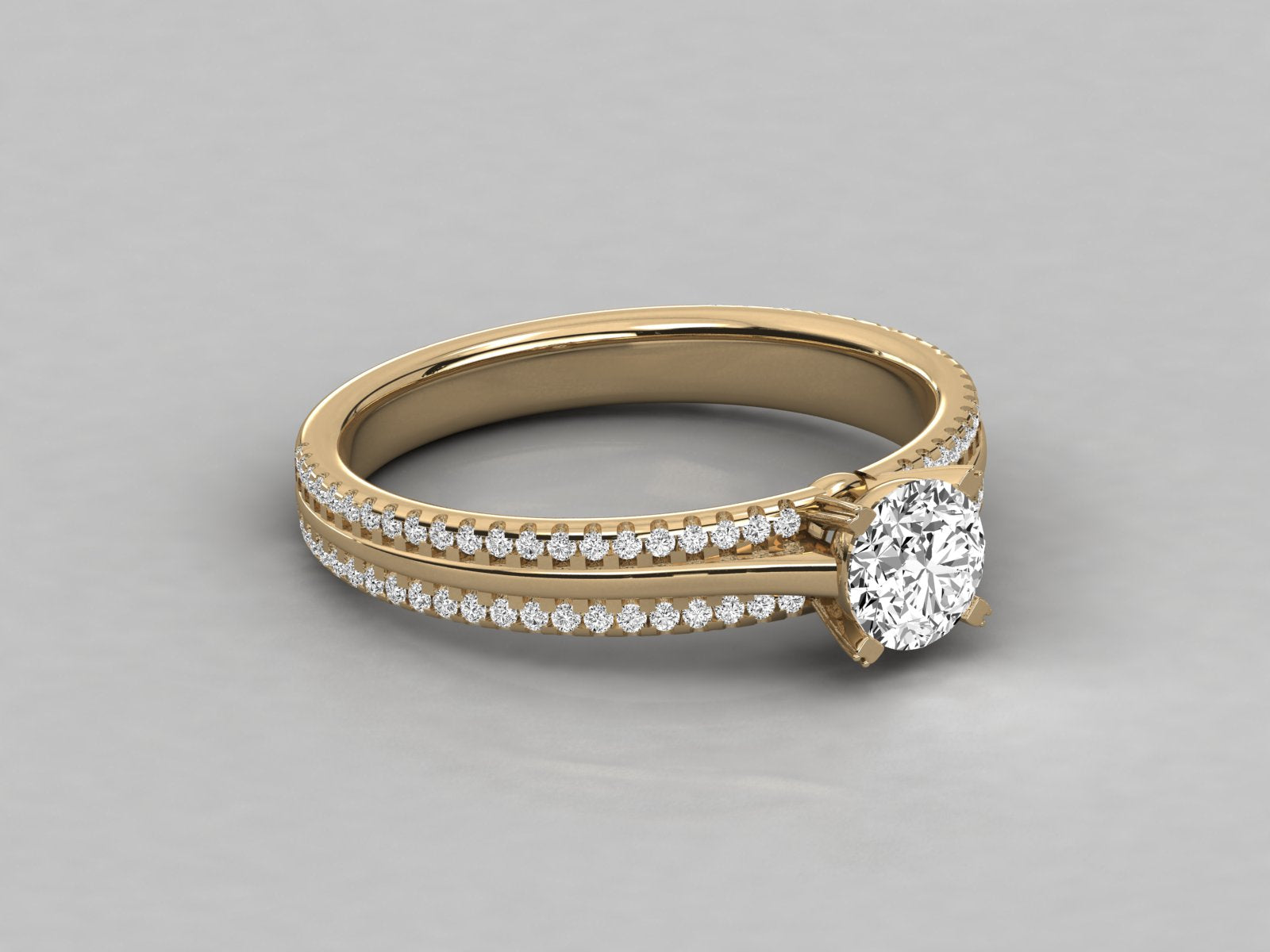 9K GOLD SOLITAIRE LAB GROWN DIAMOND LADIES  RING.