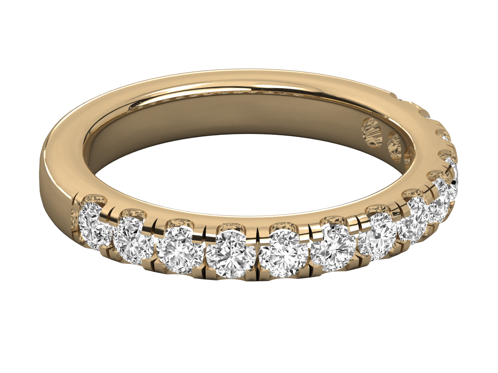 10K GOLD  LAB GROWN DIAMOND LADIES BAND RING.