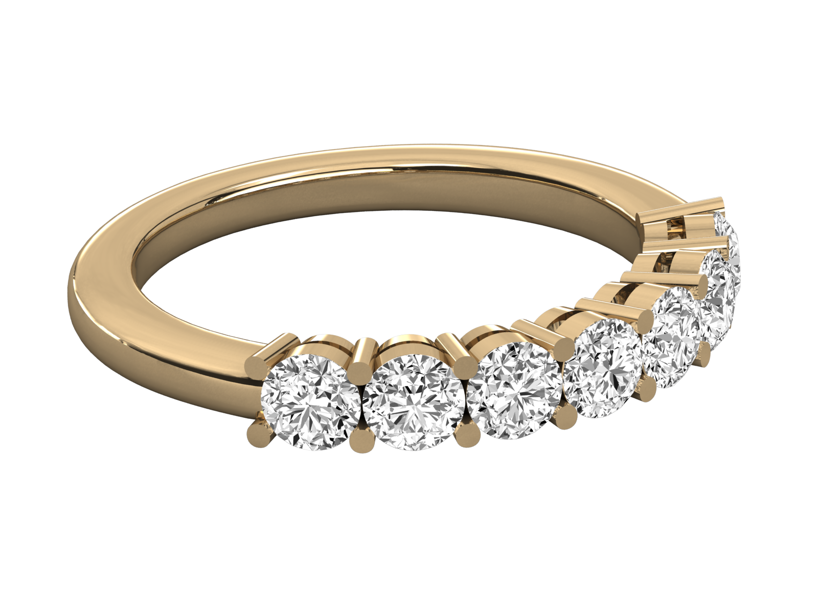 10K GOLD  LAB GROWN DIAMOND LADIES BAND RING.