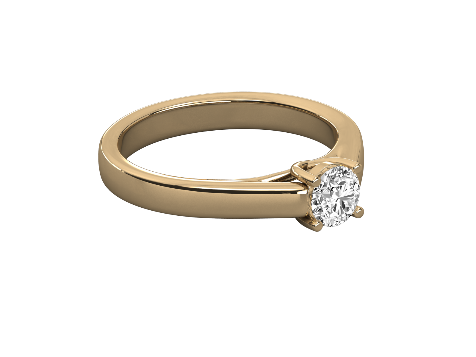 10K GOLD SOLITAIRE DIAMOND  BRILLIANT RING.