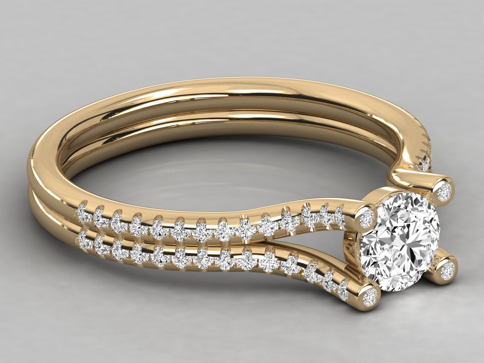10K GOLD SOLITAIRE LAB GROWN DIAMOND LADIES  RING.