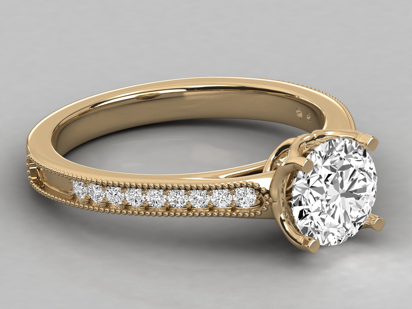 10K GOLD SOLITAIRE  LAB GROWN DIAMOND LADIES  RING.