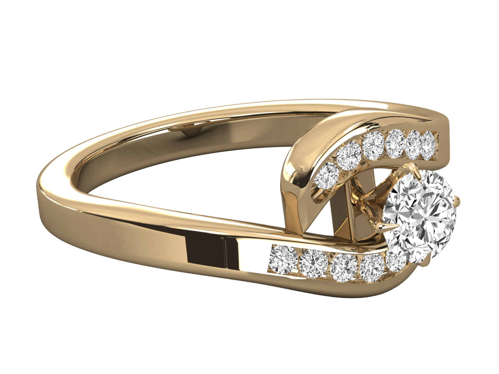 10K GOLD SOLITAIRE  LAB GROWN DIAMOND LADIES RING.