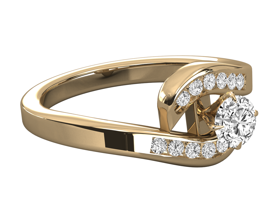 10K GOLD SOLITAIRE  LAB GROWN DIAMOND LADIES RING.