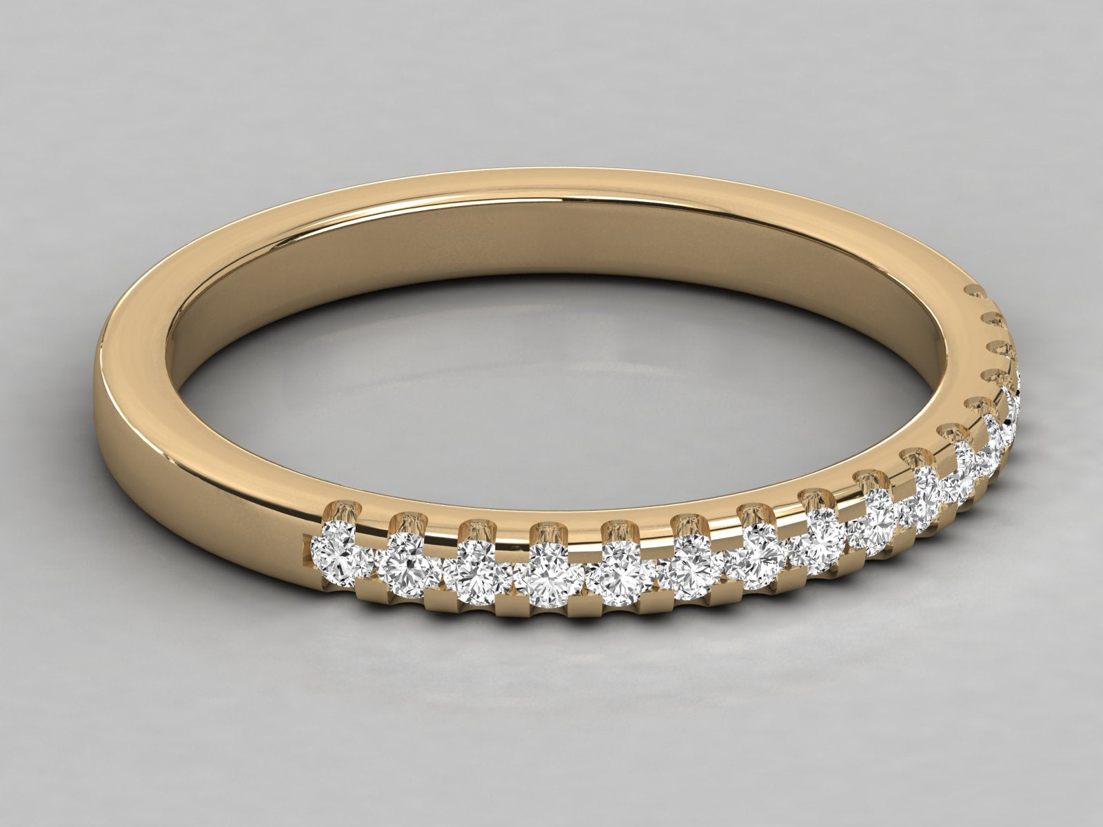 10K GOLD  LAB GROWN DIAMOND LADIES BAND RING.