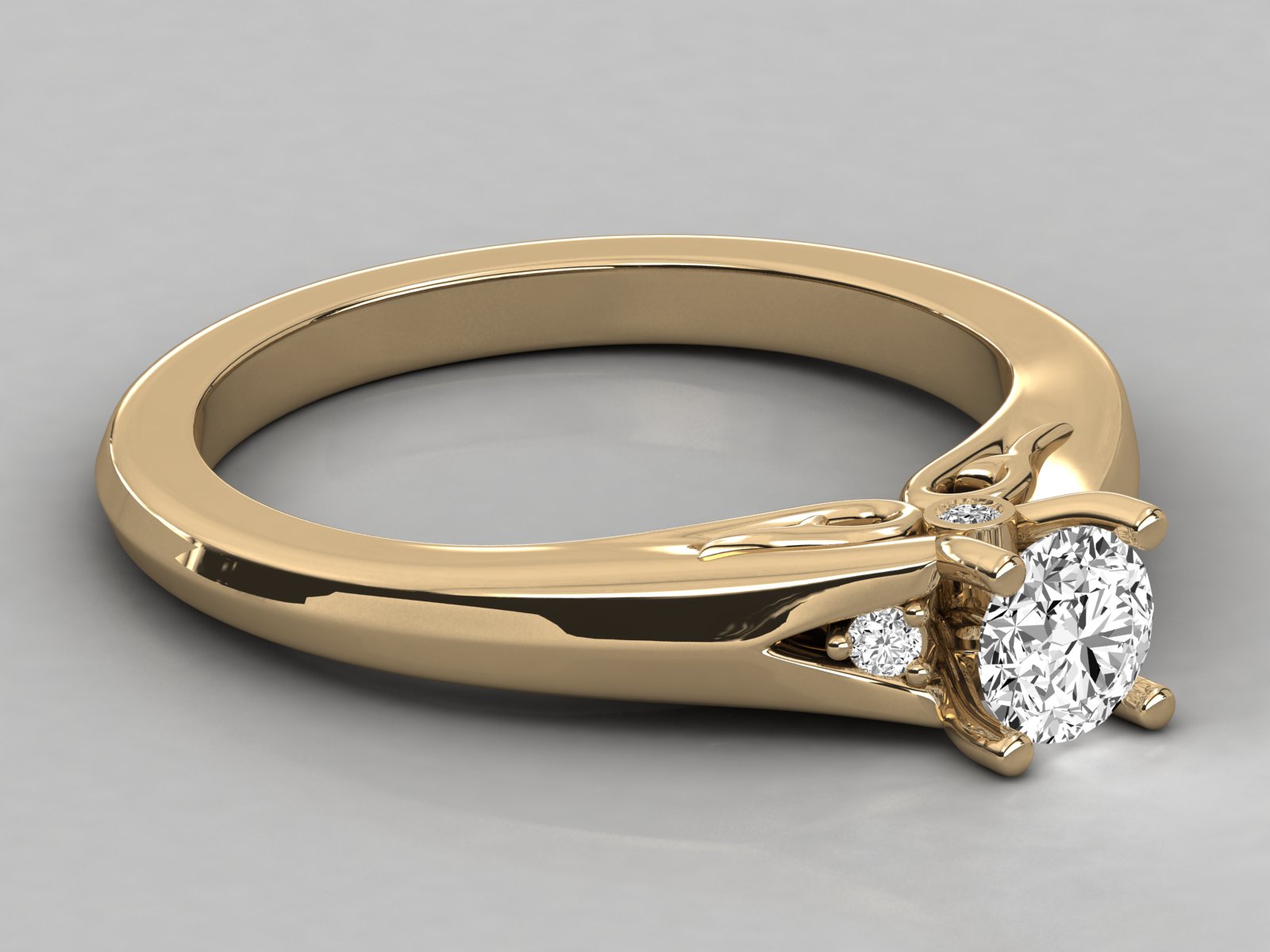 10K GOLD SOLITAIRE  LAB GROWN DIAMOND LADIES  RING.