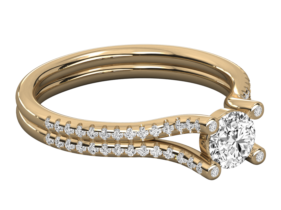 10K GOLD SOLITAIRE LAB GROWN DIAMOND LADIES  RING.
