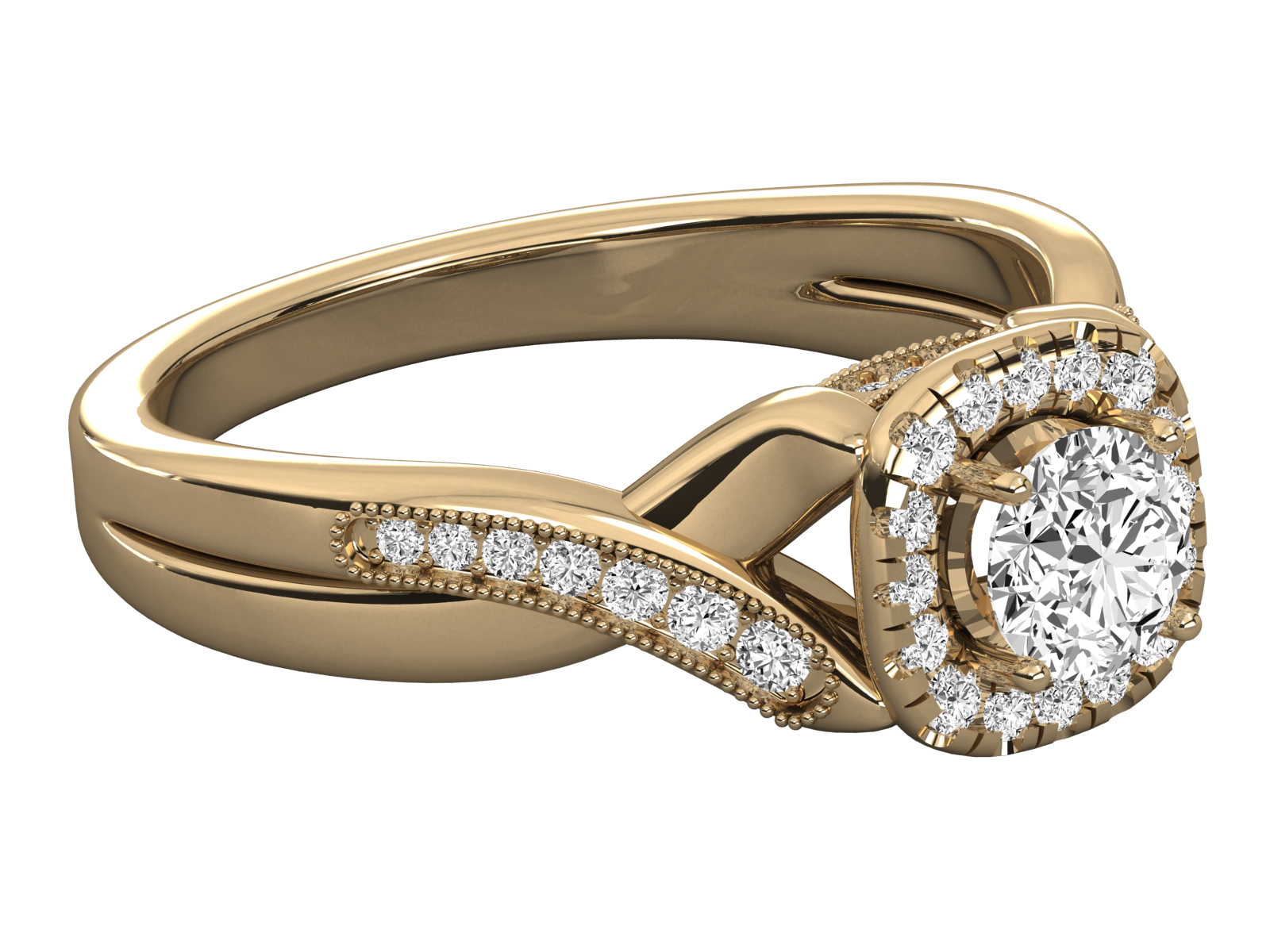 10K GOLD SOLITAIRE LAB GROWN DIAMOND LADIES  RING.