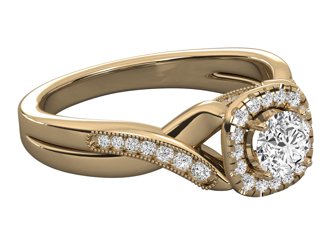 10K GOLD SOLITAIRE LAB GROWN DIAMOND LADIES  RING.