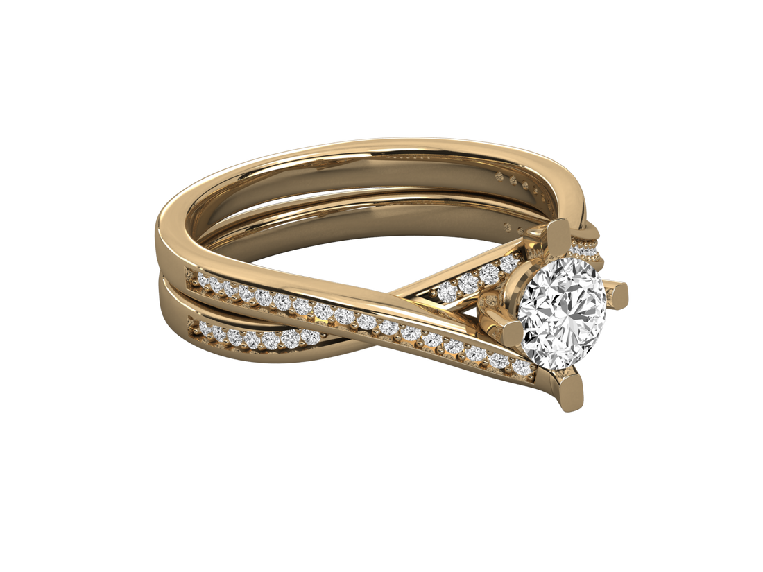 10K GOLD SOLITAIRE LAB GROWN DIAMOND  BRILLIANT RING.