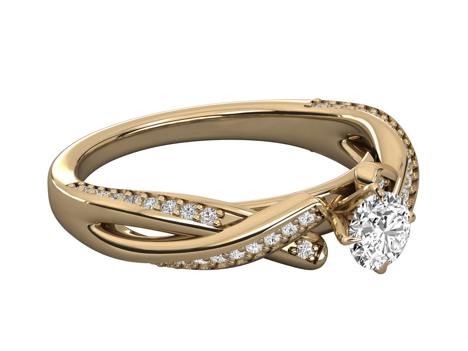 10K GOLD  LAB GROWN DIAMOND BRILLIANT  RING.