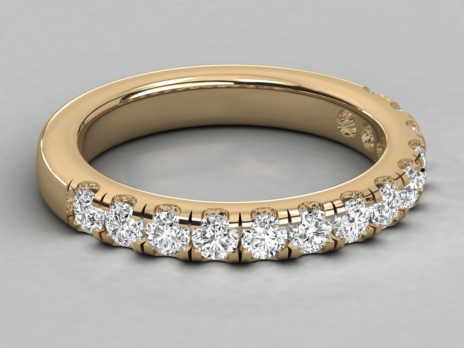 10K GOLD  LAB GROWN DIAMOND LADIES BAND RING.