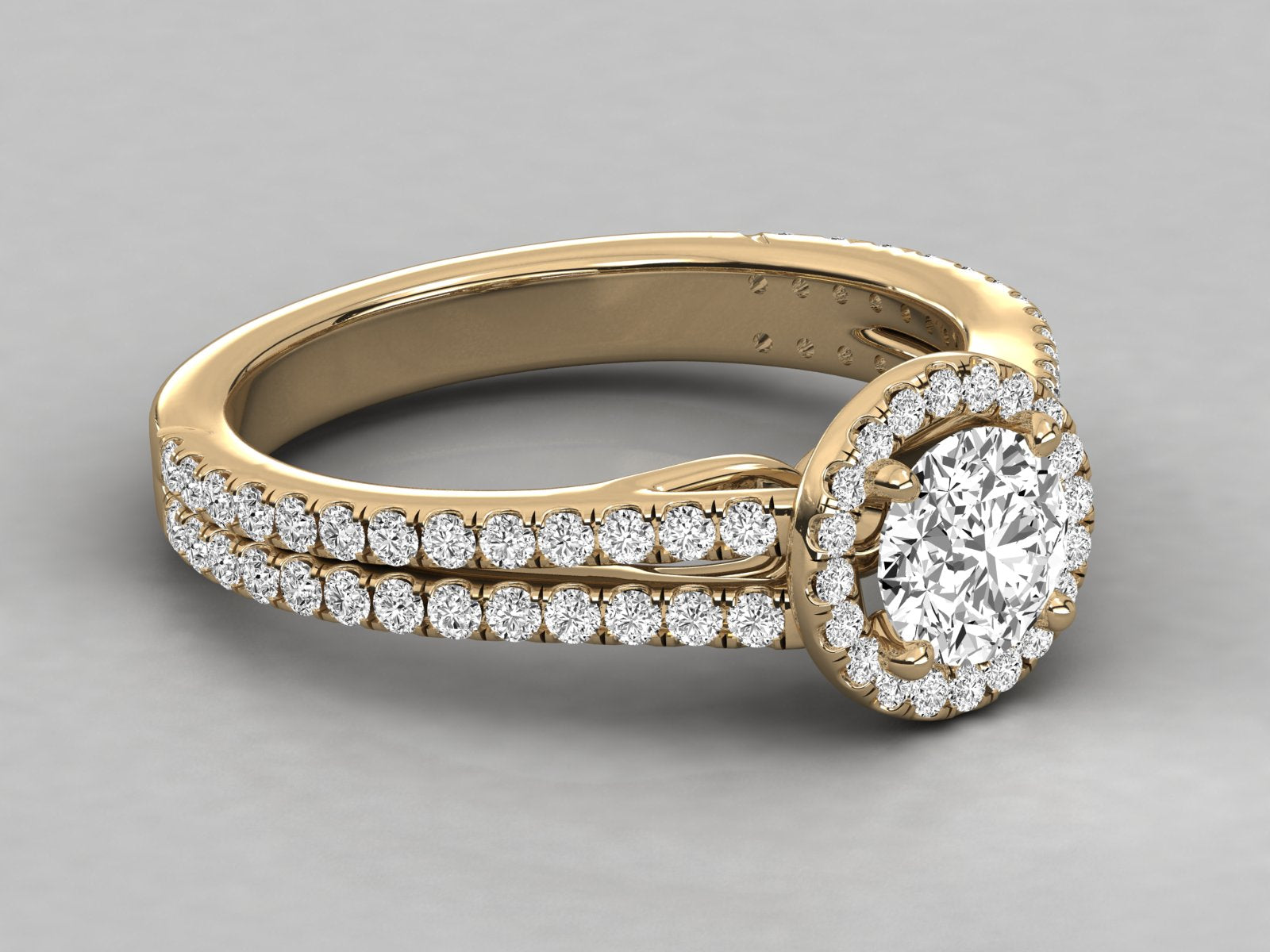 9K GOLD SOLITAIRE LAB GROWN DIAMOND LADIES  RING.