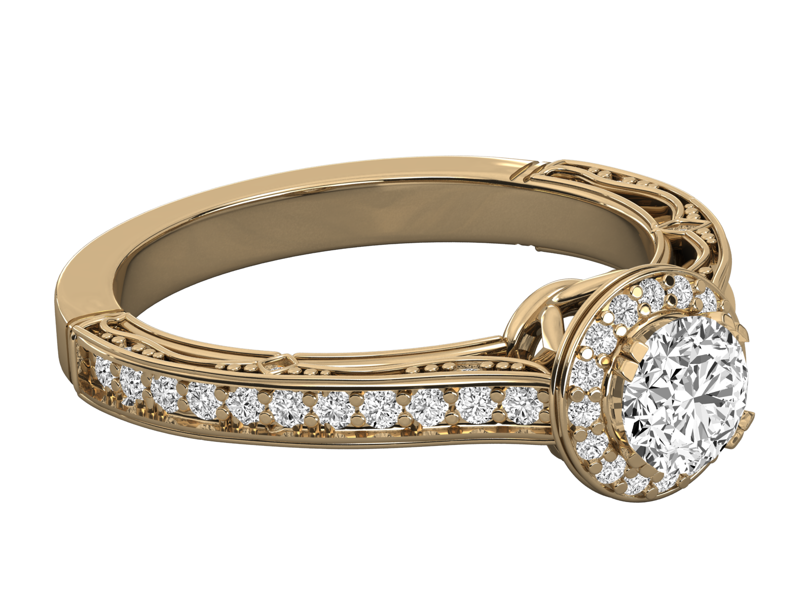 9K GOLD SOLITAIRE LAB GROWN DIAMOND LADIES  RING.