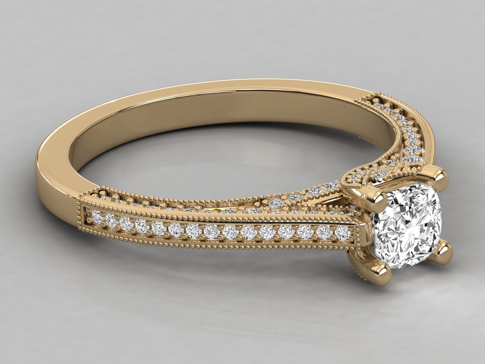 10K GOLD SOLITAIRE LAB GROWN DIAMOND LADIES  RING.