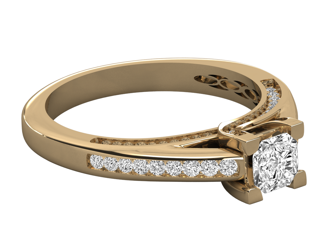 10K GOLD SOLITAIRE  LAB GROWN DIAMOND LADIES RING.
