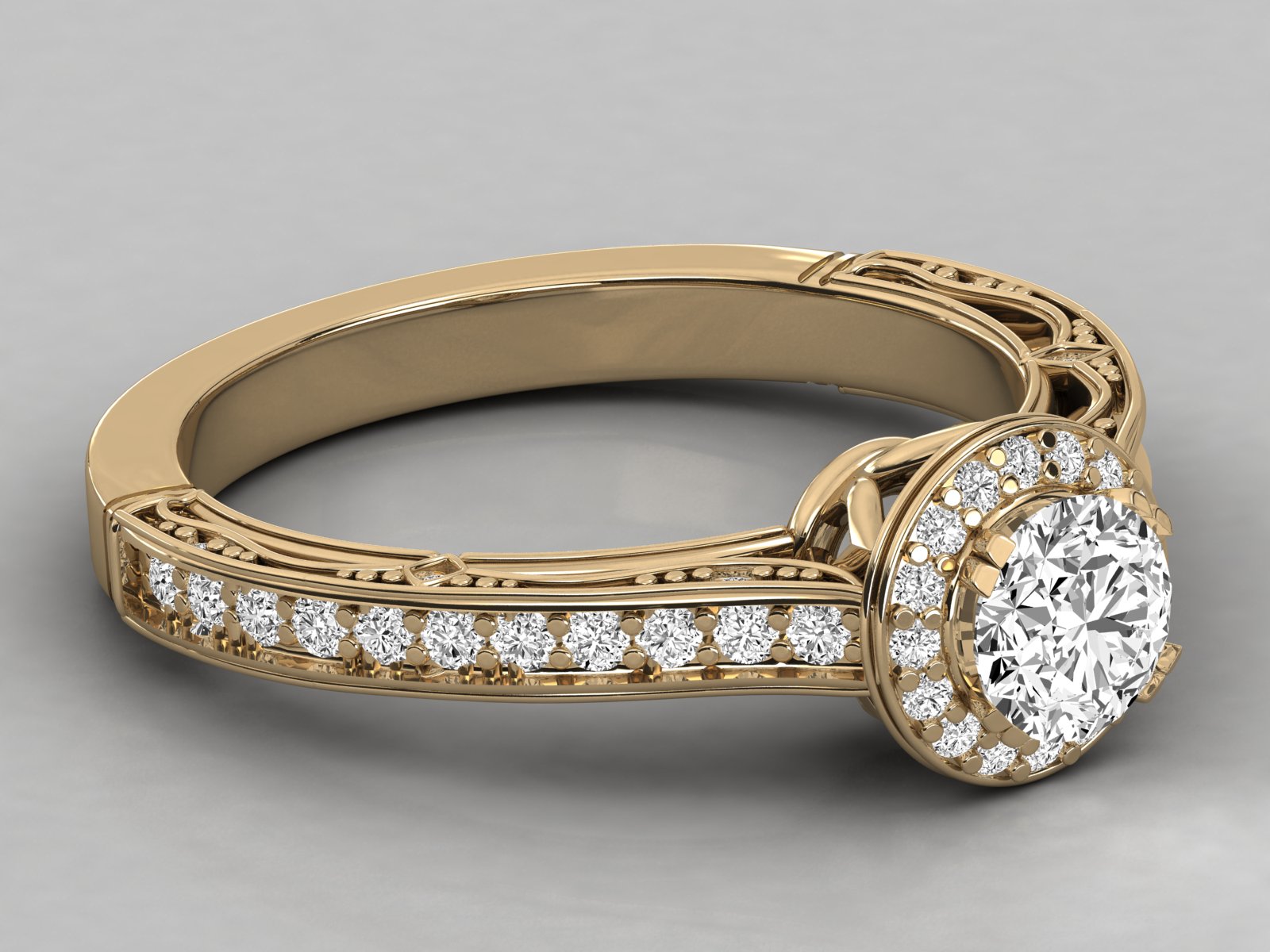 9K GOLD SOLITAIRE LAB GROWN DIAMOND LADIES  RING.