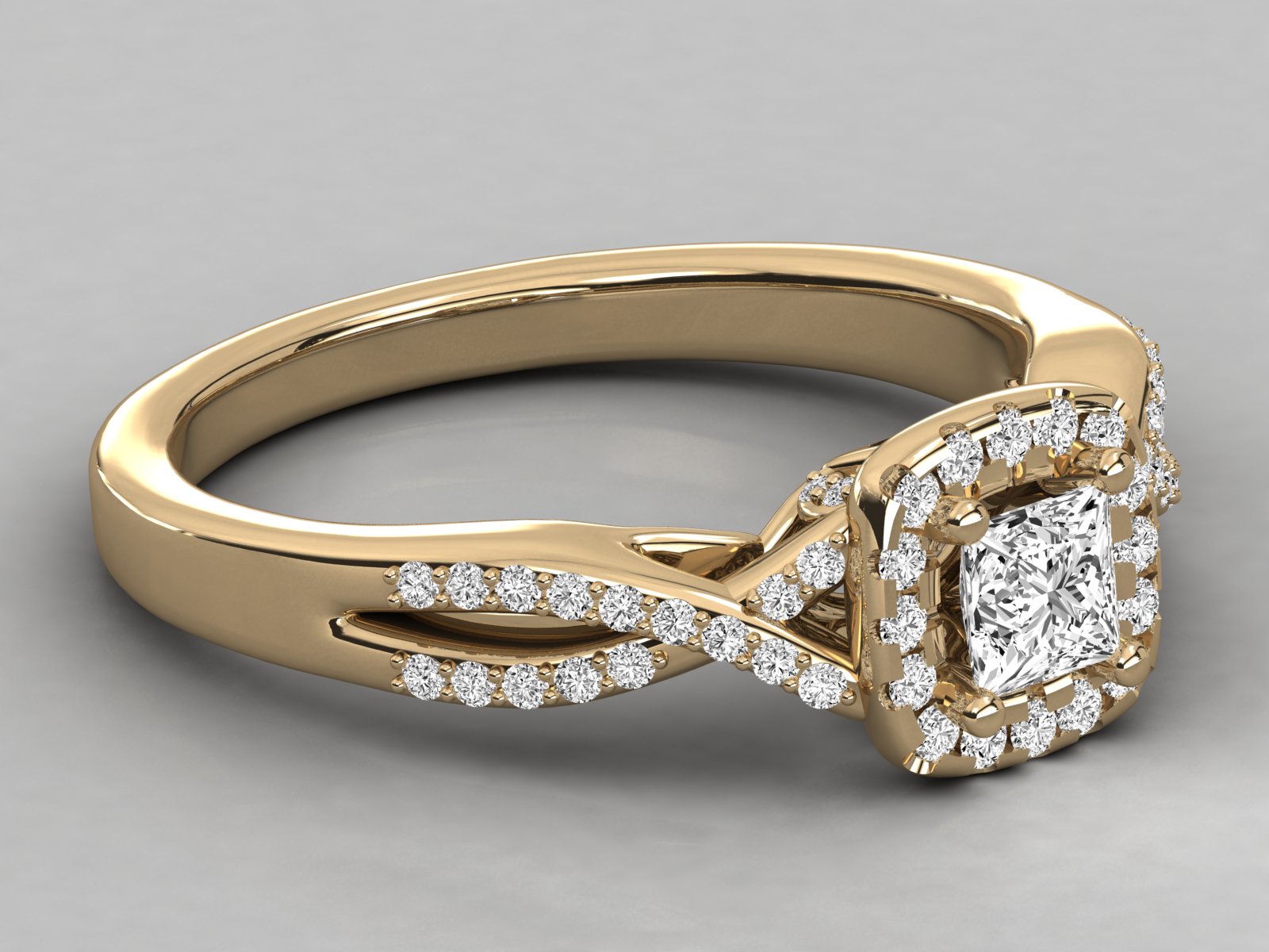 10K GOLD SOLITAIRE  LAB GROWN DIAMOND LADIES BRILLIANT RING.
