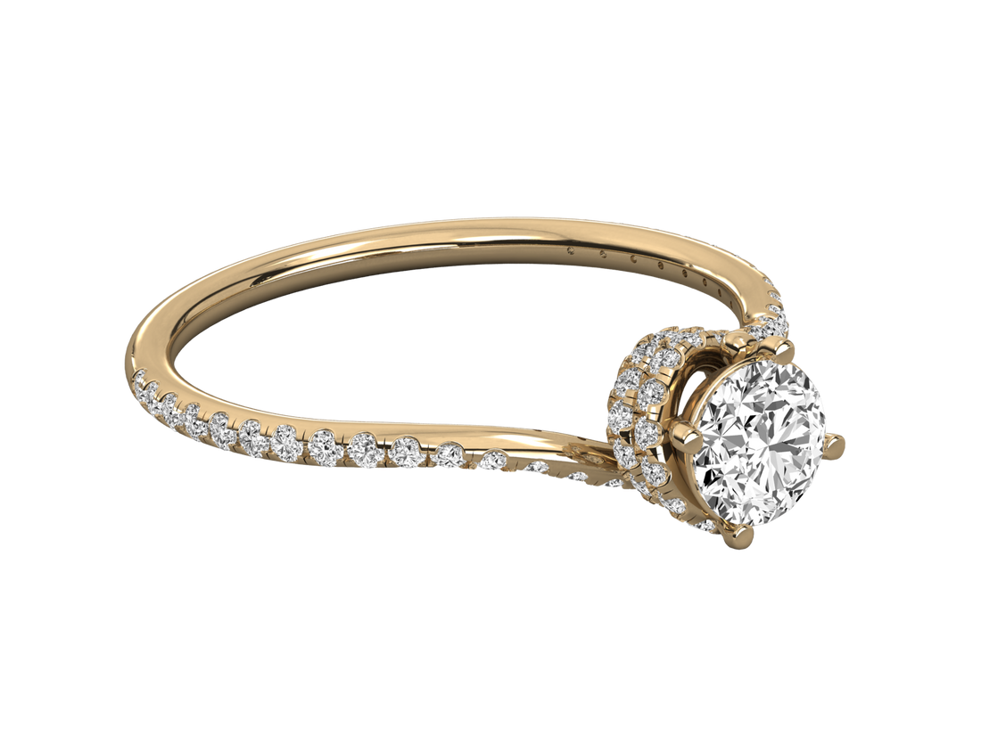 10K GOLD SOLITAIRE LAB GROWN DIAMOND LADIES  RING.
