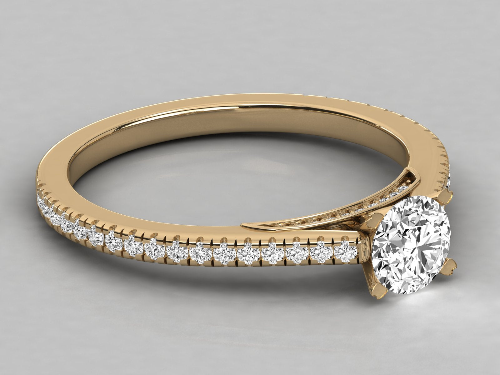 10K GOLD SOLITAIRE LAB GROWN DIAMOND LADIES RING.