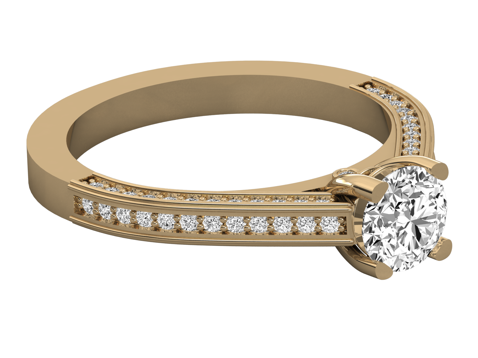 10K GOLD SOLITAIRE  LAB GROWN DIAMOND LADIES RING.