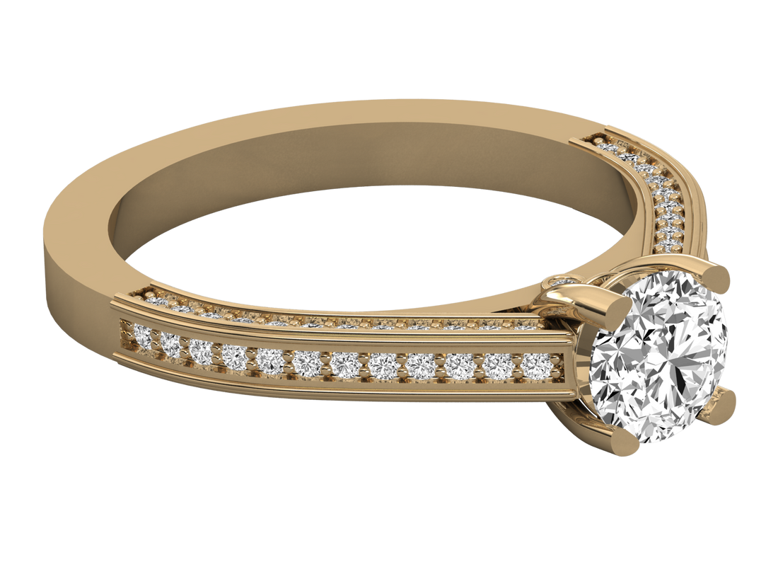 10K GOLD SOLITAIRE  LAB GROWN DIAMOND LADIES RING.